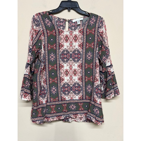 Fourteenth Place Tops - Fourteenth‎ Place Boho Medallion Print Blouse Women's Medium Top Shirt Hippie